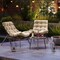 3-Piece Patio Rattan Papasan Chair Set with Cushions and Table